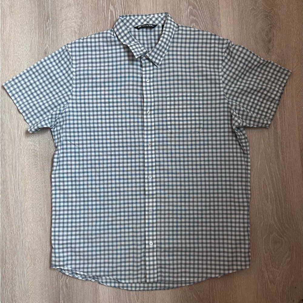 Travis Mathew|Plaid SS‎ ButtonUp|Navy/White|Sz XXL